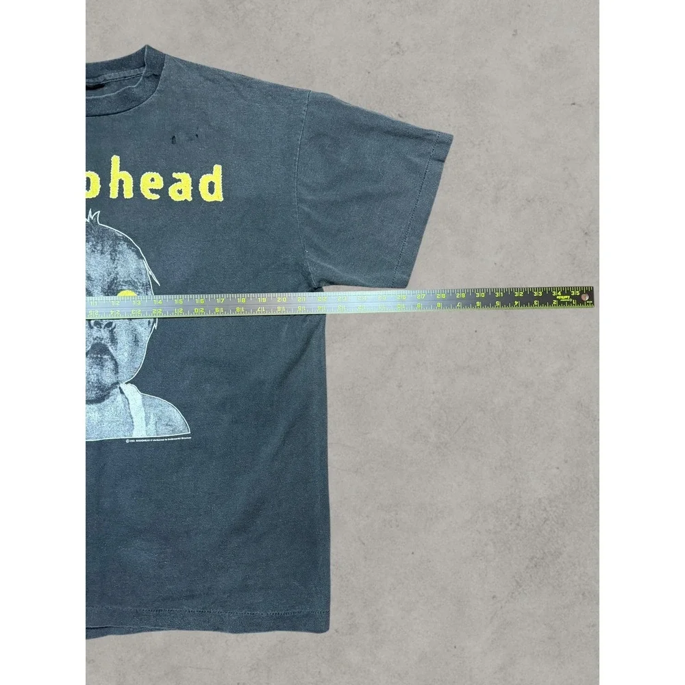 Vintage 1993 Radiohead Pablo Honey Tour T-Shirt Brockum Cut Tag Sun Faded Black - Picture 6 of 10